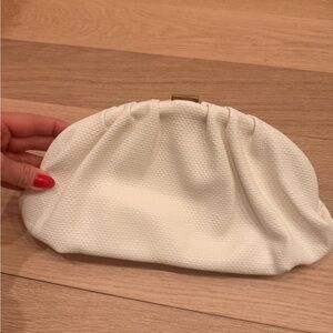 Chic White Textured Clutch